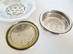 Beurrier ancien Coquillor-Glace en métal argenté