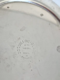 Beurrier ancien Coquillor-Glace en métal argenté