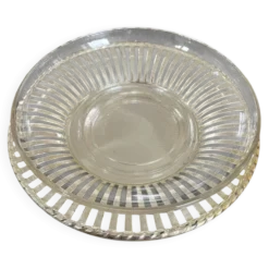 Beurrier ancien Duralex verre et métal