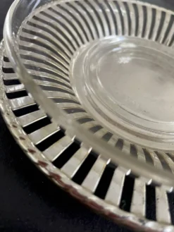 Beurrier ancien Duralex verre et métal