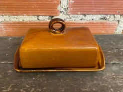 Beurrier Ancien ST CLEMENT Céramique Marron Made In France Vintage #D8