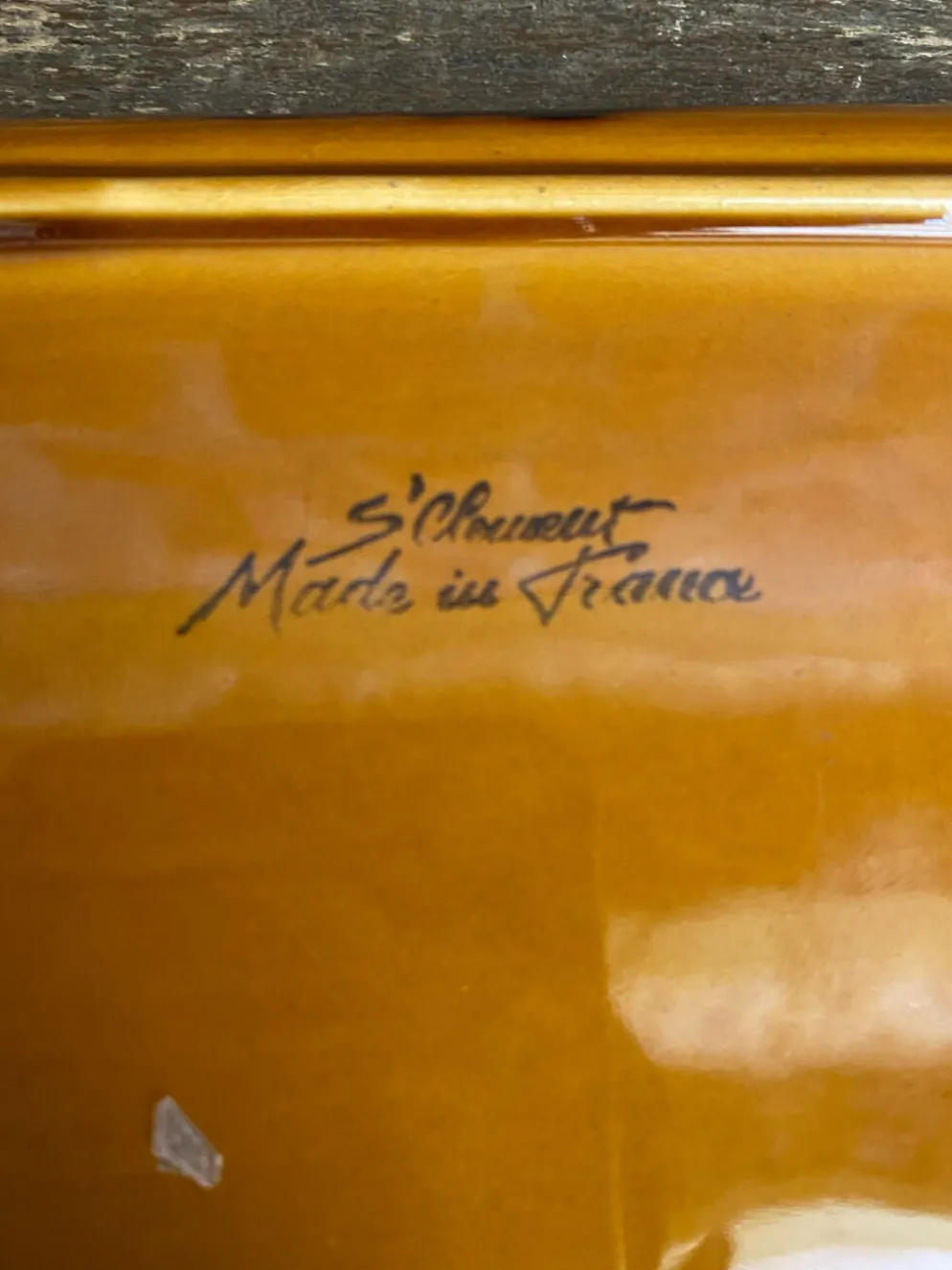 Beurrier Ancien ST CLEMENT Céramique Marron Made In France Vintage #D8