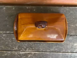 Beurrier Ancien ST CLEMENT Céramique Marron Made In France Vintage #D8