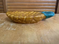 Beurrier ancien vallauris forme ananas céramique polychrome vintage #e
