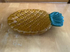 Beurrier ancien vallauris forme ananas céramique polychrome vintage #e