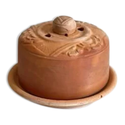 Beurrier Art Nouveau en terre cuite