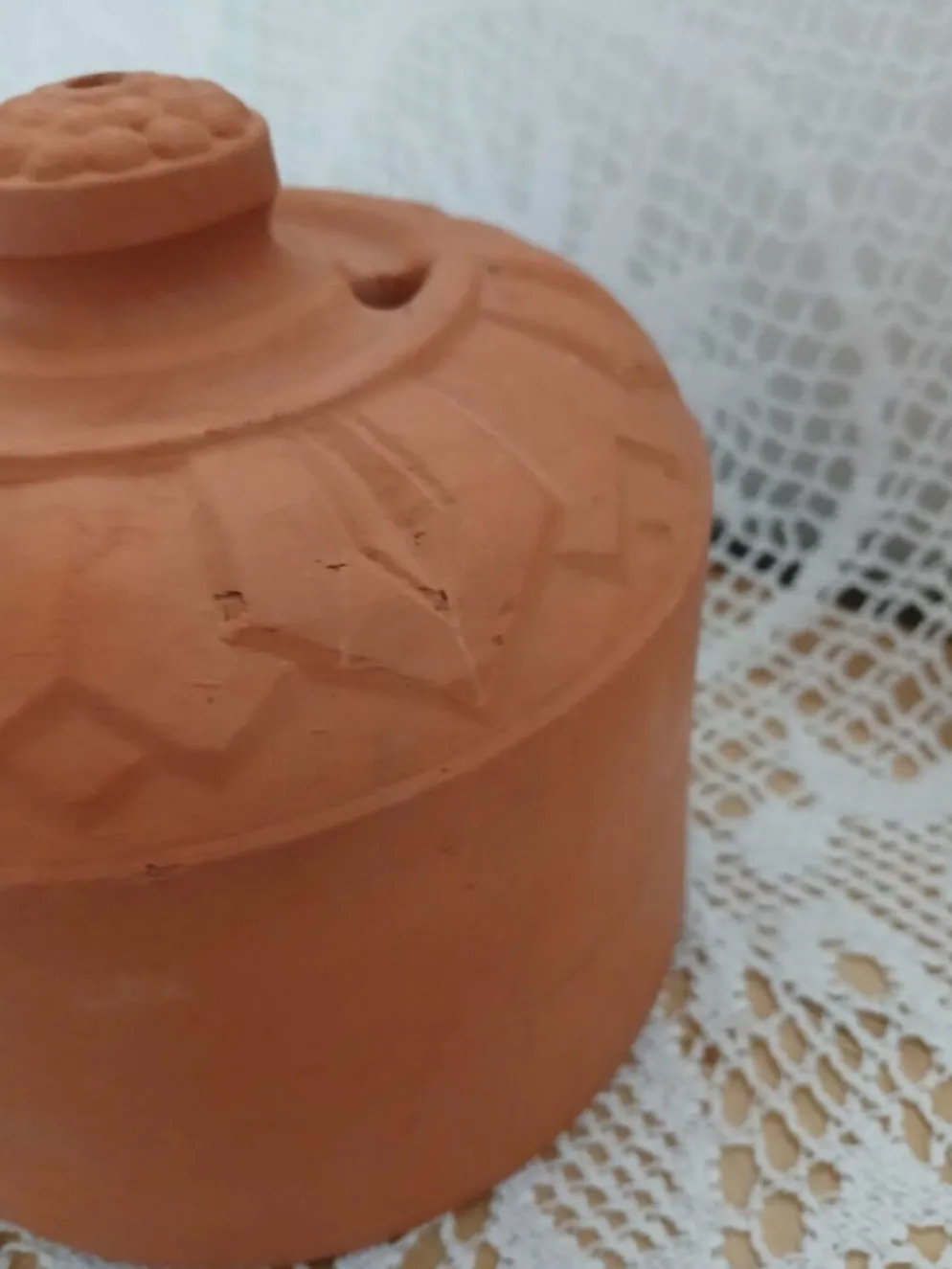 Beurrier cloche en terre cuite