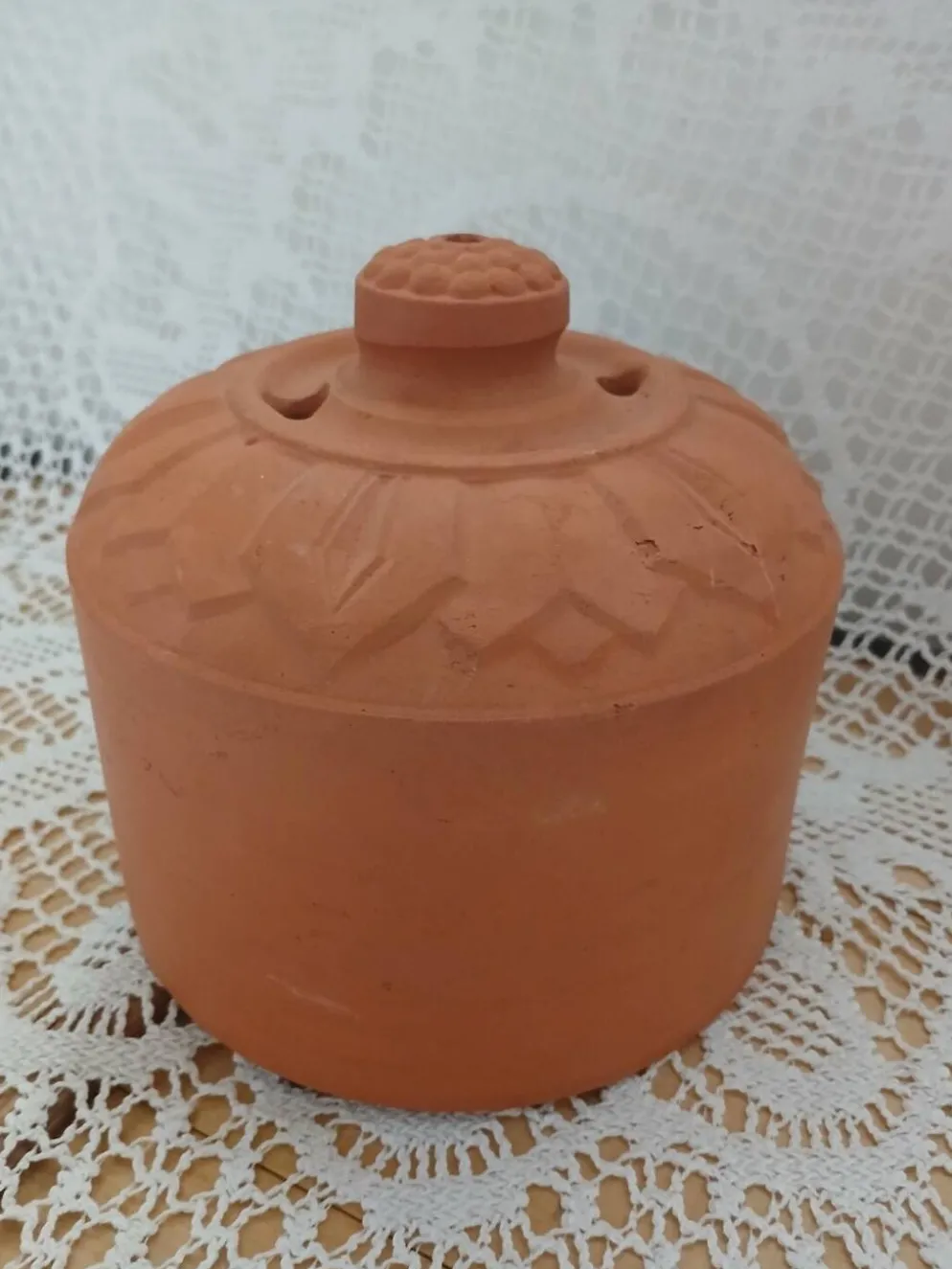 Beurrier cloche en terre cuite