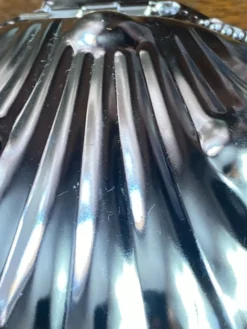 Beurrier coquillage en inox et verre bleu