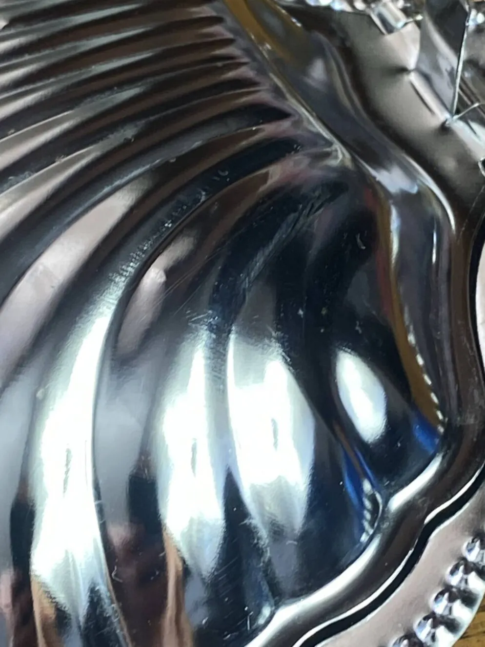 Beurrier coquillage en inox et verre bleu