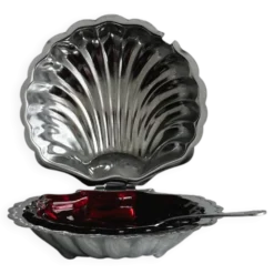 Beurrier coquillage en métal argenté
