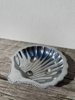 Beurrier coquillage métal argenté