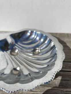 Beurrier coquillage métal argenté