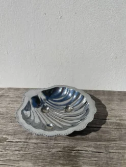 Beurrier coquillage métal argenté