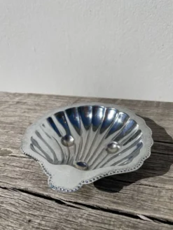 Beurrier coquillage métal argenté