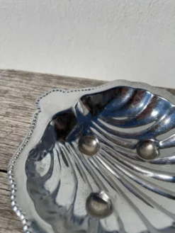 Beurrier coquillage métal argenté