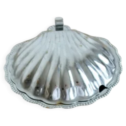 Beurrier coquillage vintage en métal argenté