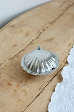 Beurrier coquillage vintage en métal argenté