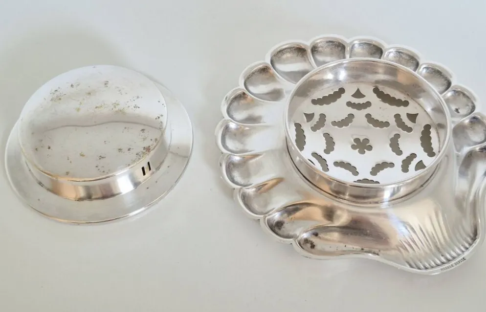Beurrier Coquillor en argent , coquille Saint-Jacques