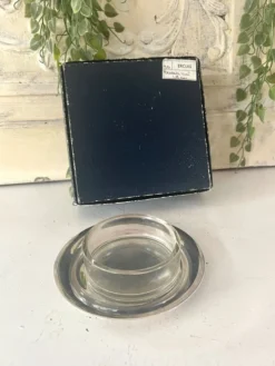 Beurrier en argent massif avec insert en cristal par Ercuis, boîte d'origine