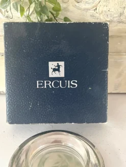 Beurrier en argent massif avec insert en cristal par Ercuis, boîte d'origine