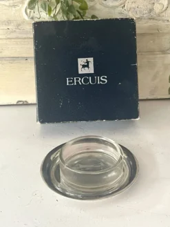 Beurrier en argent massif avec insert en cristal par Ercuis, boîte d'origine