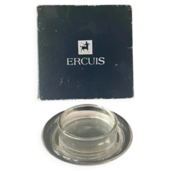 Beurrier en argent massif avec insert en cristal par Ercuis, boîte d'origine