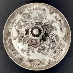 Beurrier en céramique blanc et marron avec des faisans Wedgwood