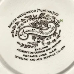 Beurrier en céramique blanc et marron avec des faisans Wedgwood