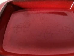 beurrier en grès émaillé rouge