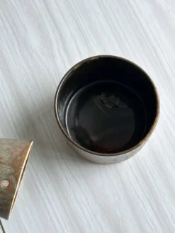 Beurrier en grès, poterie artisanale