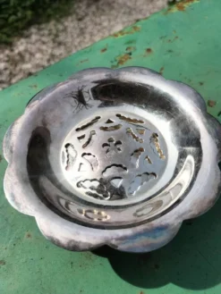Beurrier en métal argenté