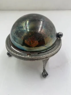 Beurrier en métal argenté