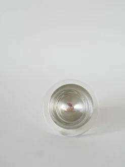 Beurrier en métal argenté et verre, St Hilaire, 1950