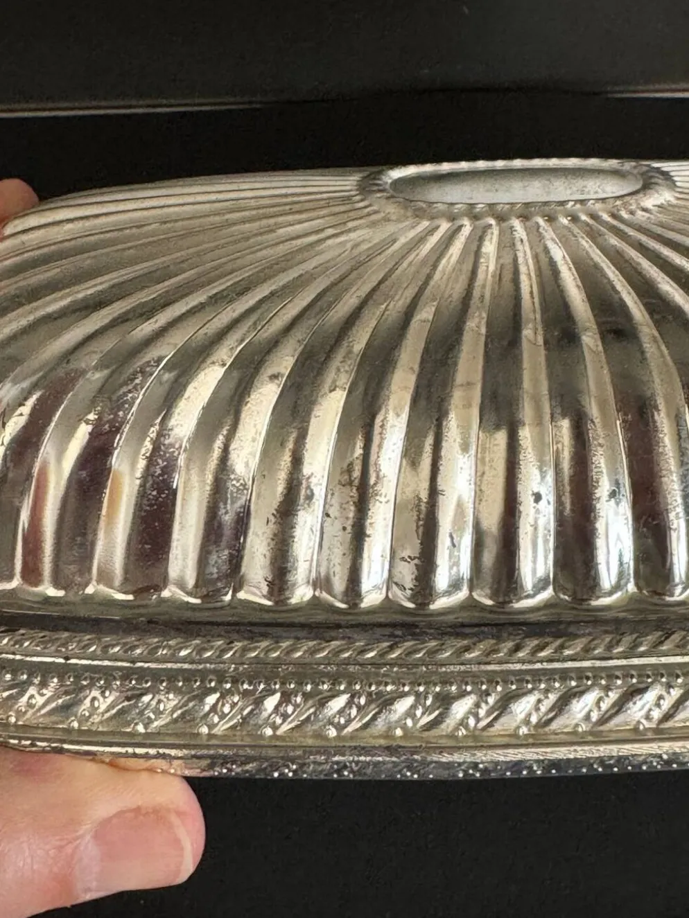 Beurrier en métal argenté XX siècle