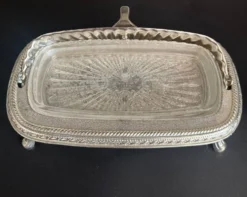 Beurrier en métal argenté XX siècle