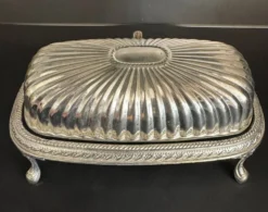Beurrier en métal argenté XX siècle