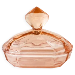 Beurrier en verre, art déco, années 1930, production : Italie