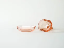 Beurrier en verre, art déco, années 1930, production : Italie