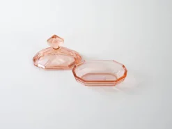 Beurrier en verre, art déco, années 1930, production : Italie
