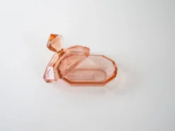 Beurrier en verre, art déco, années 1930, production : Italie