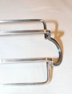 Beurrier en verre et métal argenté