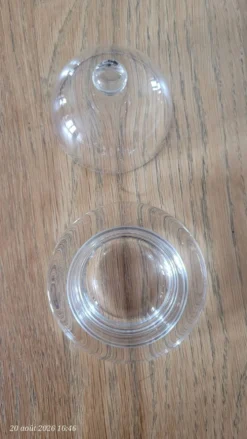 Beurrier en verre transparent, avec cloche