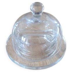 Beurrier en verre transparent, avec cloche