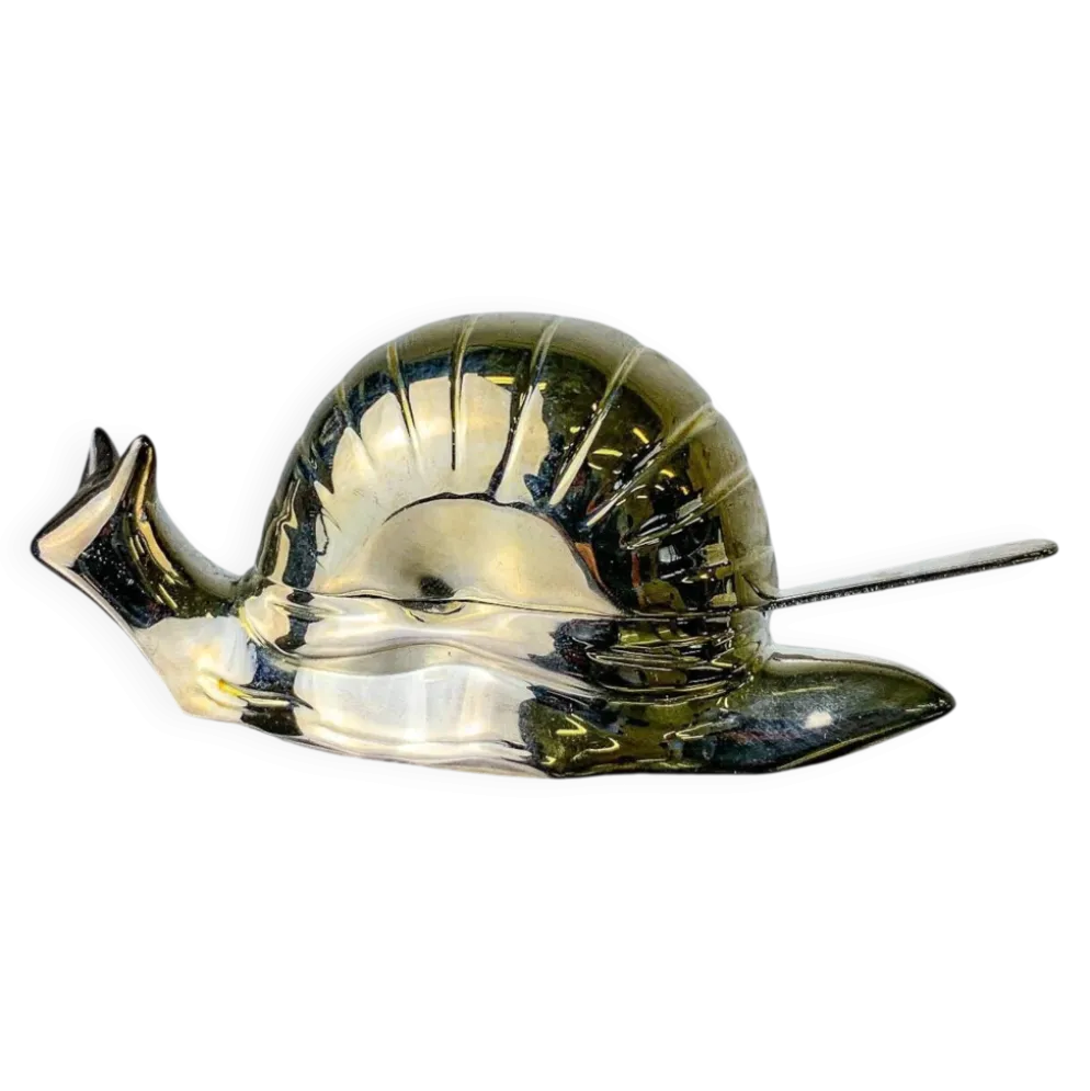 Beurrier à escargots vintage italien, plaqué argent, années 1970