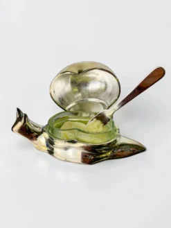 Beurrier à escargots vintage italien, plaqué argent, années 1970