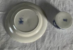 Beurrier et son assiette Old Chelsea Furnivals anciens