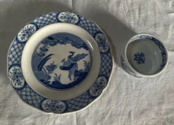 Beurrier et son assiette Old Chelsea Furnivals anciens