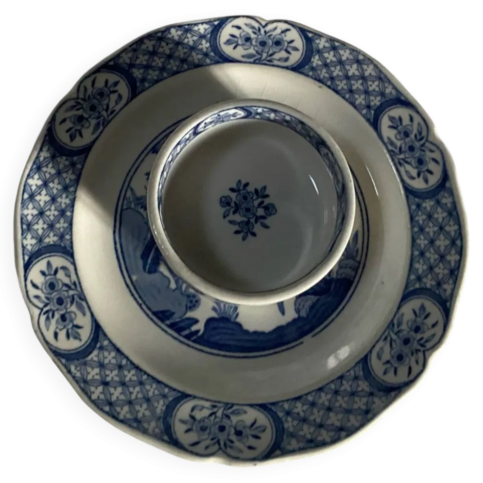 Beurrier et son assiette Old Chelsea Furnivals anciens