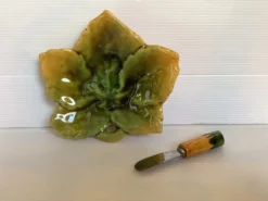 Beurrier feuille céramique et son couteau